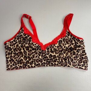 Catherines Bra 52DD Animal Print Wire Free Full Coverage 27-0650-5 Sexy